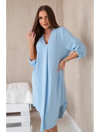 Šaty s výstřihem do V 88536 modré - Italian Fashion Šaty s výstřihem do V 88536 modré - Italian Fashion