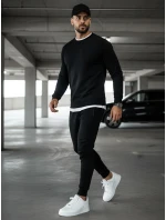 Pánská mikina bez kapuce černá BX2416