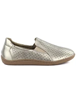 Kožené ažurové barefoot boty zlaté M.Daszynski OL38-2