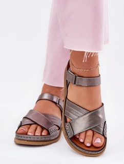 Dámské kožené sandály na platformě Maciejka L7064-35 grafitové