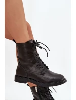 Kožené Zateplené Dámské Kotníkové Workery Big Star SS274480 Černé Kožené Zateplené Dámské Kotníkové Workery Big Star SS274480 Černé