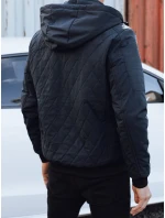 Pánská přechodná prošívaná bunda s kapucí FashionStreet navy blue TX5038