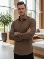 Pánská elegantní hladká košile SLIM FIT FashionStreet DX2680 Pánská elegantní hladká košile SLIM FIT FashionStreet DX2680