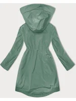 Lehce zateplená světle zelená dámská bunda s kapucí LHD (LHD-24589) Lehce zateplená světle zelená dámská bunda s kapucí LHD (LHD-24589)