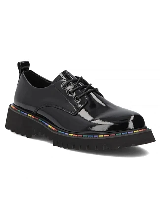 Dámské lakované černé kožené polobotky Filippo DP8341