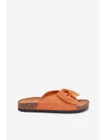 Dámské Pantofle Na Korek S Mašlí Oranžové Seressa