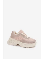 Dámské Tenisky S Krystaly A Beránkem Světle Béžové Zarika