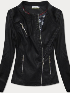 Černá dámská koženková bunda (TD813)