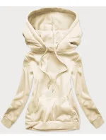 Dámská tepláková mikina v ecru barvě (W02-67) Dámská tepláková mikina v ecru barvě (W02-67)