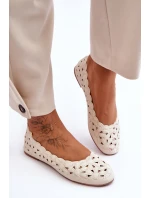 Ažurové Lesklé Baleríny Dámské Bežové Visionary Ažurové Lesklé Baleríny Dámské Bežové Visionary