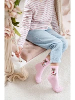 Dětské Mládežnické Ponožky Medvídek Růžové