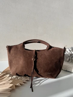 Kabelka z eko semiše čokoládová Ivonira