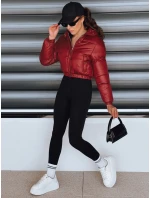 Dámská krátká zimní bunda s kapucí FashionStreet bordó TY5414