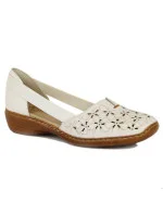 Rieker W RKR442B bílá ažurová kožená polobotka