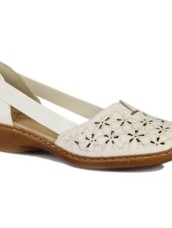 Rieker W RKR442B bílá ažurová kožená polobotka