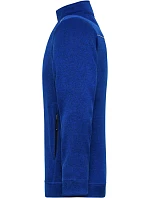 Daiber JN 898 Pánská pracovní pletená fleece bunda - Solid 02.0898 dark royal melange/navy