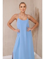 Dlouhé šaty bez ramínek modrý Dlouhé šaty bez ramínek modrý