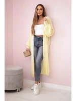 Svetr dlouhý kardigan žlutý