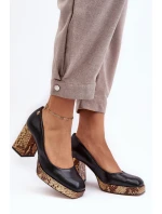 Modní Kožené Lodičky Laura Messi 2599 Černé