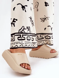 Dámské Pěnové Pantofle Na Platformě Big Star RR274A569 Béžové