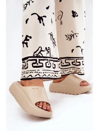 Dámské Pěnové Pantofle Na Platformě Big Star RR274A569 Béžové