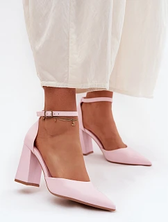 Lodičky na podpatku z umělé kůže Růžové Selvra