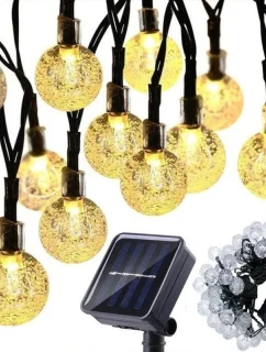 SOLÁRNÍ ZAHRADNÍ SVĚTLO GIRLANDA SOLÁRNÍ ŘETĚZ 4,9 M 40LED TEPLÁ BÍLÁ