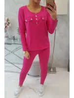 Sada s knoflíkovým výstřihem fuchsiová Sada s knoflíkovým výstřihem fuchsiová