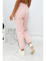 Zateplený set s mikinou s kapucí prášková růžová melanž