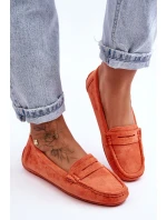 Dámské semišové mokasíny pomerančové Lenvie