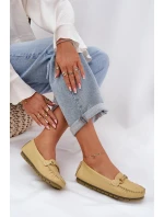 Ploché Kožené Mokasíny S Ozdobou S.Barski LR51-547 Žluté