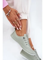 Dámské Kožené Polobotky Z Přírodní Kůže Artiker 54C0833 Světle Zelené