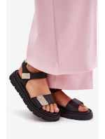 Kožené dámské sandály na platformě Zazoo 40443 černé