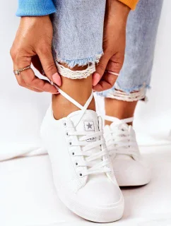 Dámské Kožené Tenisky Bílé Mega