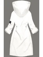 Tenký dámský přehoz přes oblečení ve smetanové barvě s kapucí (B8118-26) Tenký dámský přehoz přes oblečení ve smetanové barvě s kapucí (B8118-26)