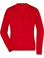 Daiber JN 660 Dámský pletený cardigan s výstřihem do V 02.0660 red