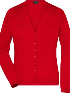 Daiber JN 660 Dámský pletený cardigan s výstřihem do V 02.0660 red