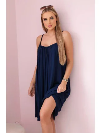 Viskózové šaty na ramínka námořnická modř Viskózové šaty na ramínka námořnická modř