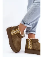 Kožené Semišové Sněhule Dámské Zelené Vebissat