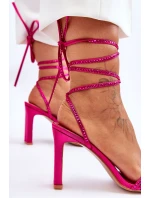 Elegantní vázané sandály s kamínky Fuchsie Nessy