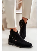 Dámské Botky S Prořezáváním Na Zip Černé S.Barski HY42-081
