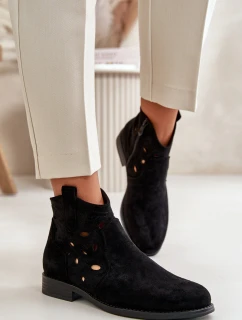 Dámské Botky S Prořezáváním Na Zip Černé S.Barski HY42-081