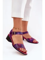 Dámské kožené sandály na podpatku Maciejka 06551-15 Fuksie Dámské kožené sandály na podpatku Maciejka 06551-15 Fuksie