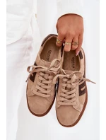 Dámské sneakersy na platformě z přírodní semiše béžové Eldira