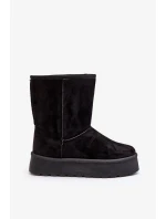 Černé dámské boty do sněhu Abrams s kožíškem