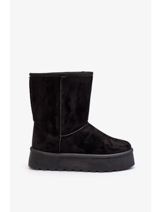 Černé dámské boty do sněhu Abrams s kožíškem