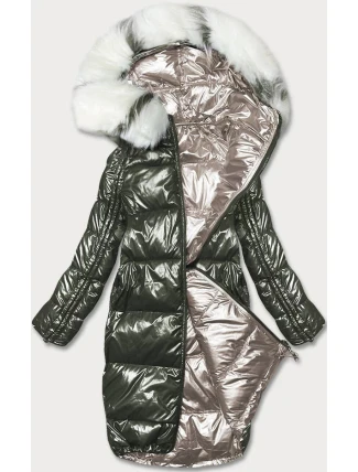 Dámská oboustranná metalická zimní bunda P21-7901 - Minority Dámská oboustranná metalická zimní bunda P21-7901 - Minority