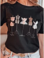 Dámské tričko s potiskem MANETEE černá FashionStreet RY2729