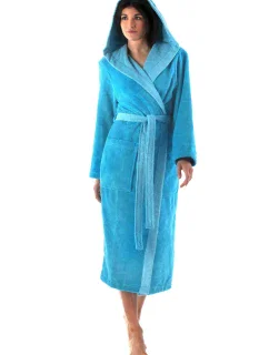 Dámský župan Tampa duo s kapucí 3959 tyrkysová - Vestis