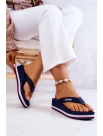 Dámské žabky na klínku Big Star JJ274A331 Námořnická modrá